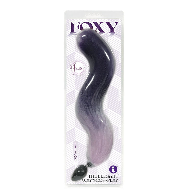 Foxy Fox Tail Silicone Butt Plug - Purple Gradient - 46 cm Tail - Just for you desires