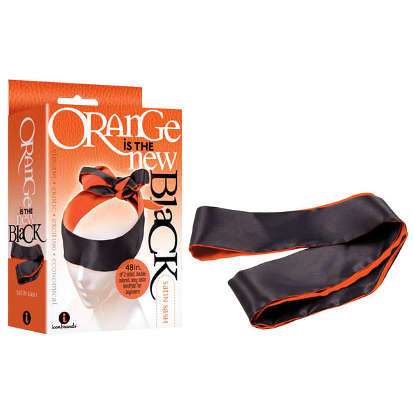 Orange Is The New Black - Satin Sash - Black/Orange Blindfold - Just for you desires