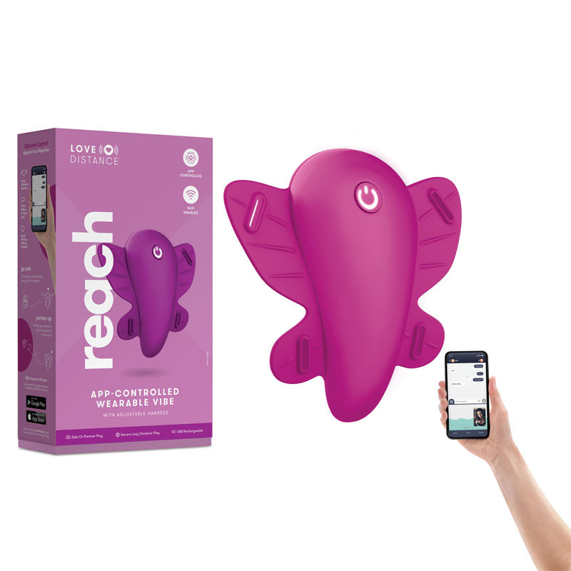 Love Distance REACH - Rose Rechargeable Strap-On Stimulator with App Control - Just for you desires