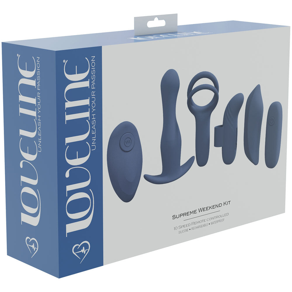 LOVELINE Supreme Weekend Kit - Blue - Blue USB Rechargeable 5 Piece Kit - Just for you desires