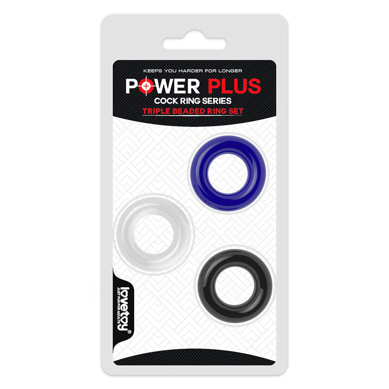 Power Plus Triple Donut Ring Set - Coloured Cock Rings - Set of 3 - Just for you desires