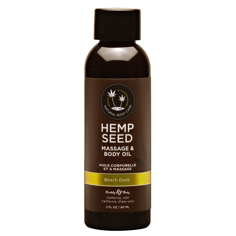 Hemp Seed Massage & Body Oil - Beach Daze (Coconut & Pineapple) Scented - 59 ml Bottle - Just for you desires