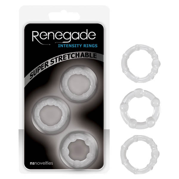 Renegade Intensity Rings - Clear Cock Rings - Set of 3 - Just for you desires