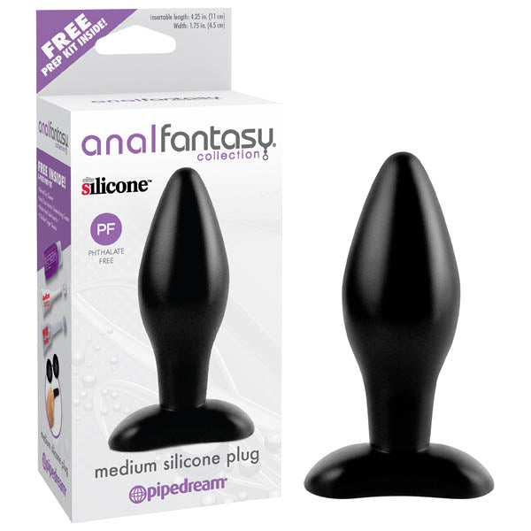 Anal Fantasy Collection Medium Silicone Plug - Black 11 cm (4.25'') Butt Plug - Just for you desires
