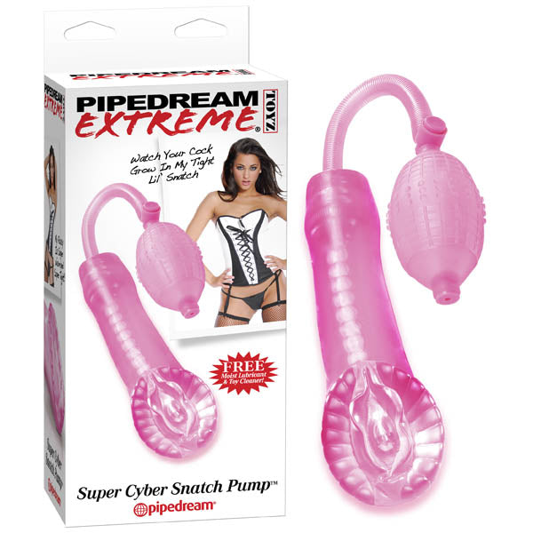 Pipedream Extreme Toyz Super Cyber Snatch Pump - Pink Masturbator Pump - Just for you desires