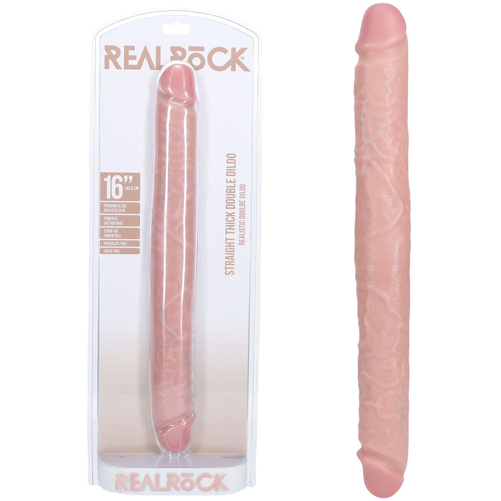 REALROCK 40cm Thick Double Dildo - Flesh - Flesh 40 cm (16'') Thick Double Dong - Just for you desires