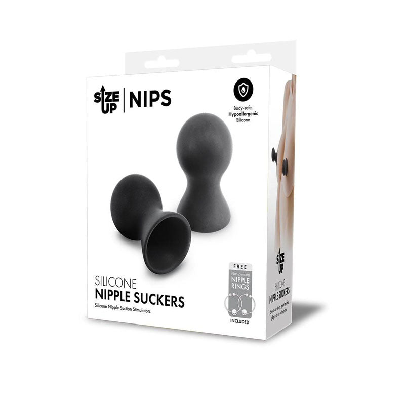 Size Up Silicone Nipple Suckers - Black - Set of 2 - Just for you desires