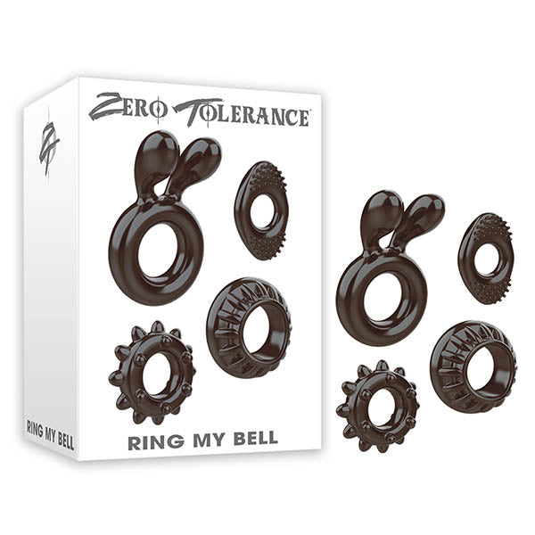 Zero Tolerance Ring My Bell - Black Cock Rings - Set of 4 - Just for you desires