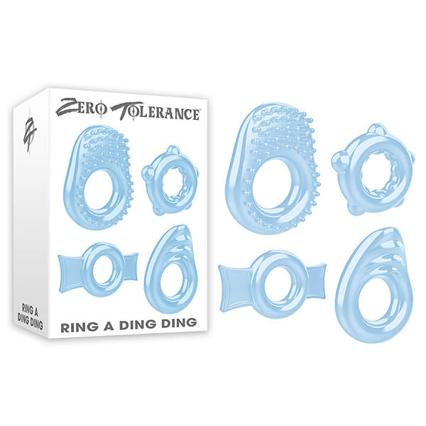 Zero Tolerance Ring A Ding Ding - Clear Cock Rings - Set of 4 - Just for you desires