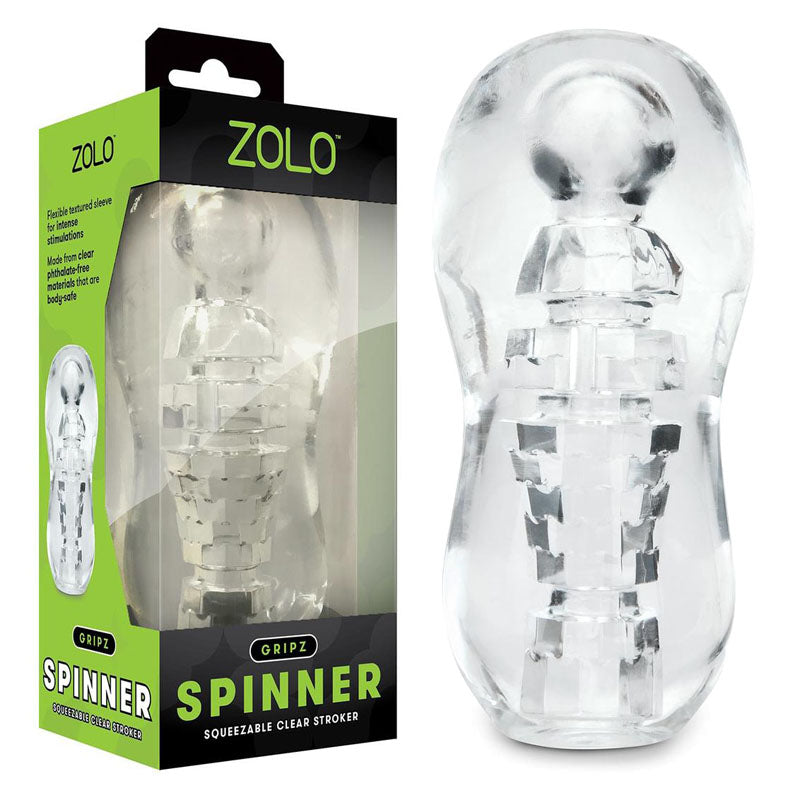 Zolo Gripz - Spinner - Clear Stroker Sleeve - Just for you desires
