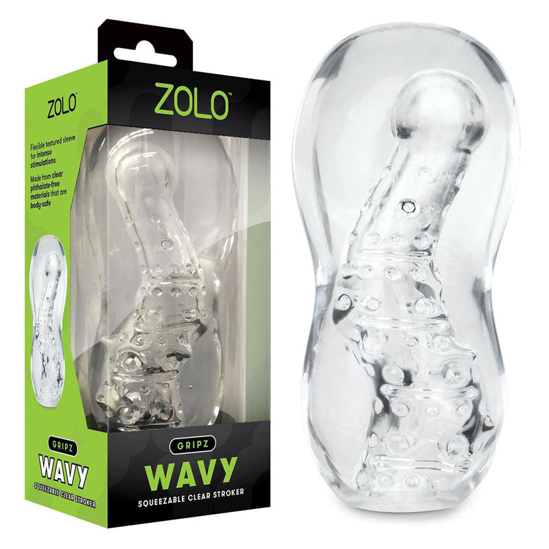 Zolo Gripz - Wavy - Clear Stroker Sleeve - Just for you desires