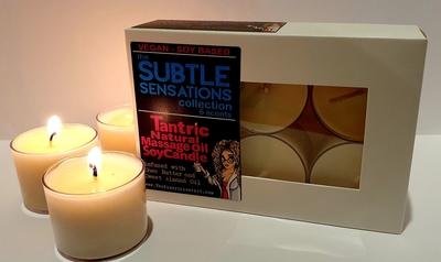 The Subtle Sensations Collection Tantric Natural Massage Oil Soy Candle - Just for you desires