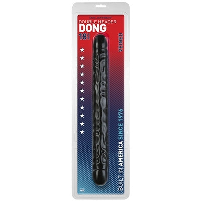 Dildos And Dongs Double Header 18"" Veined Black