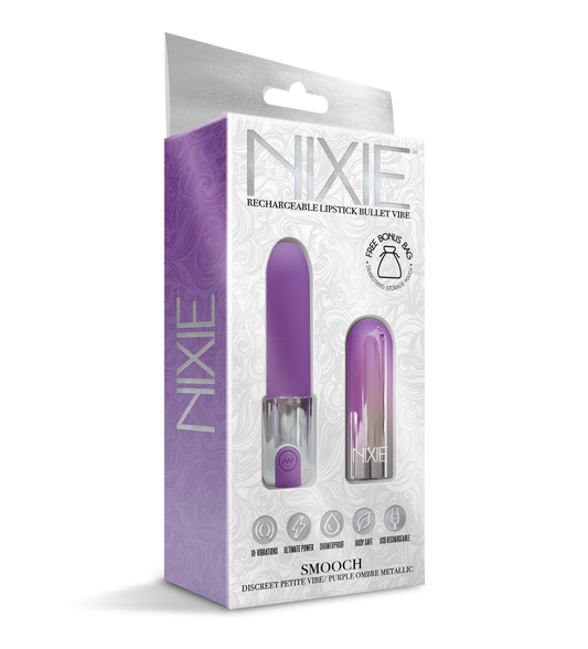 Nixie Smooch Rechargeable Lipstick Vibrator, Purple Ombre - Just for you desires