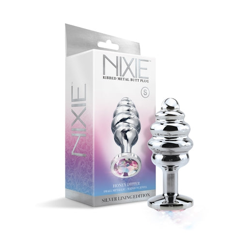 Nixie Ribbed Metal Butt Plug Honey Dipper Small - Just for you desires