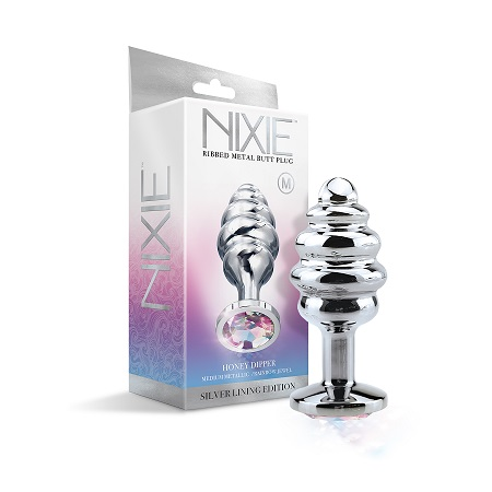 Nixie Ribbed Metal Butt Plug Honey Dipper Medium - Just for you desires