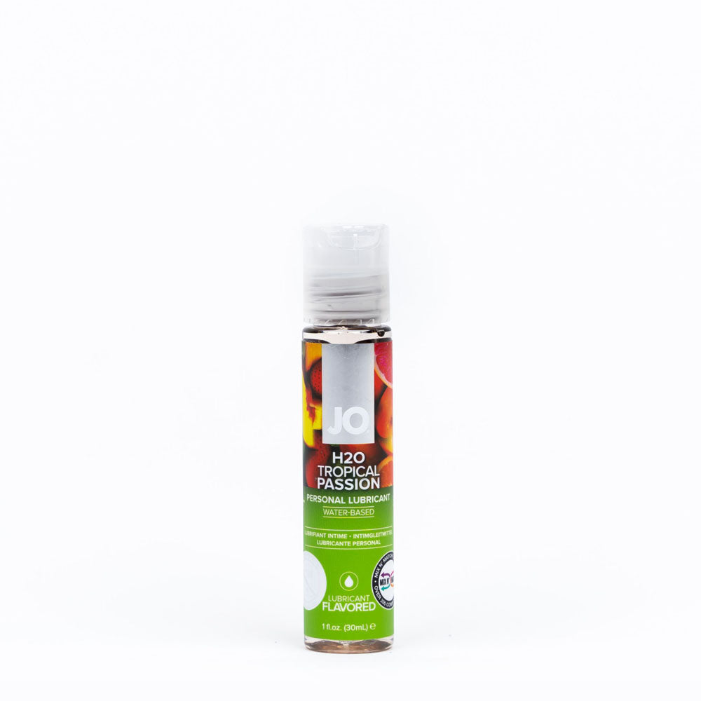 JO H2O Tropical Passion Lube - 30 mL - Tropical Flavoured Water Based Lubricant - 30 ml Bottle - Just for you desires