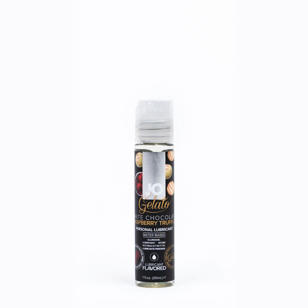 JO Gelato White Chocolate Raspberry Lube - 30 mL - White Chocolate Raspberry Flavoured Water Based Lubricant - 30 ml Bottle - Just for you desires