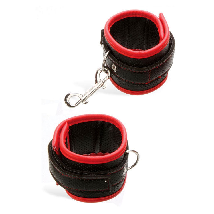 Adam & Eve SCARLET COUTURE BONDAGE CUFFS - Black/Red Restraints - Just for you desires