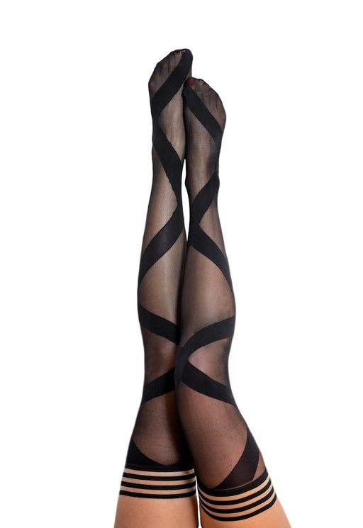 Kixies Jackie Black Ballet Thigh High Size C - Just for you desires