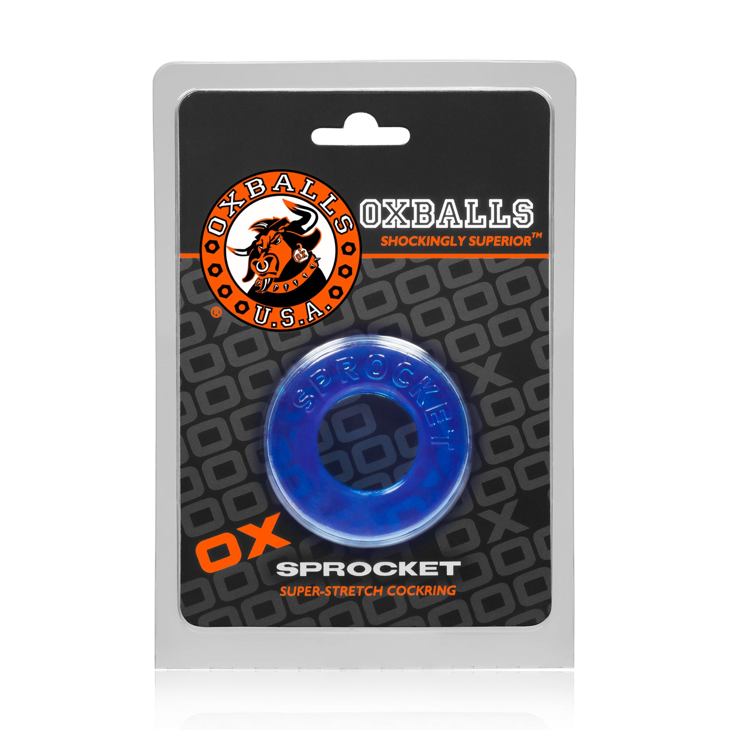 Oxballs Sprocket No Roll Comfort Cockring Ice Blue - Just for you desires