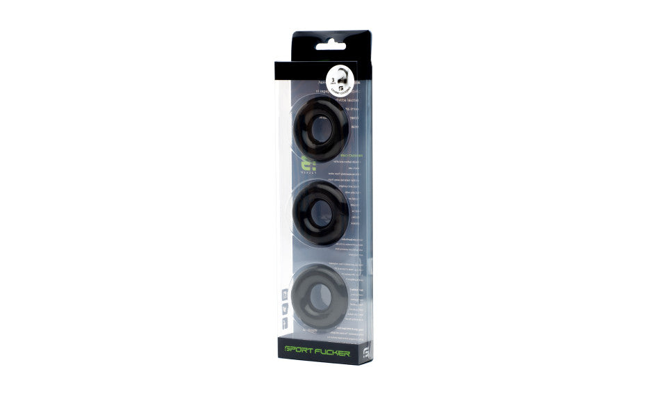 Sport Fucker Chubby Cockring 3 Pack Black - Just for you desires
