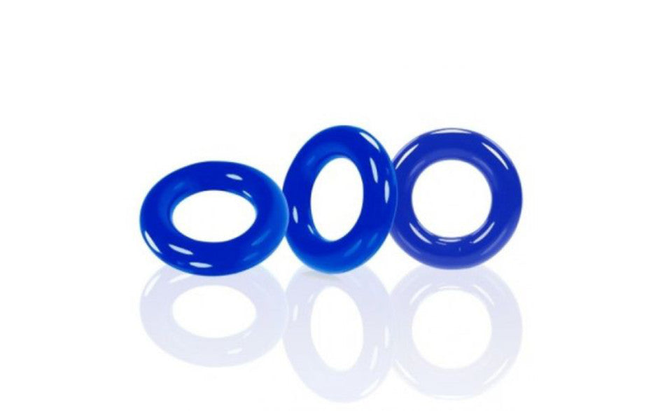 Oxballs Willy Rings 3 Pack Stretchy Cockrings Police Blue - Just for you desires