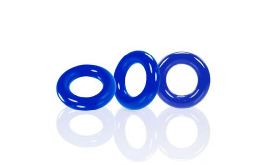 Oxballs Willy Rings 3 Pack Stretchy Cockrings Police Blue - Just for you desires