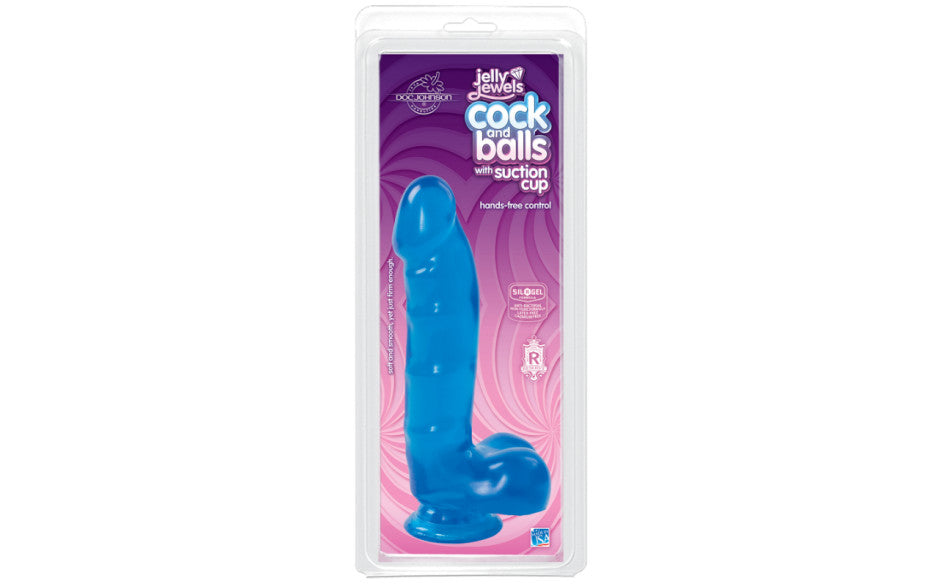 Cock And Balls With Suction Cup Sapphire - Just for you desires