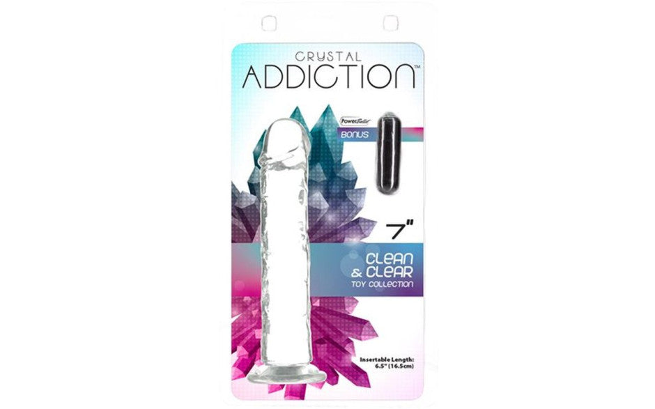 Crystal Dildo Straight 7in Clear