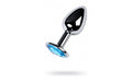 Silver Metal Anal Plug w Topaz Crystal Small - Just for you desires