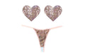 Bubbly Feels Nude Sequin Pantie and Heart Pastie Set - Just for you desires