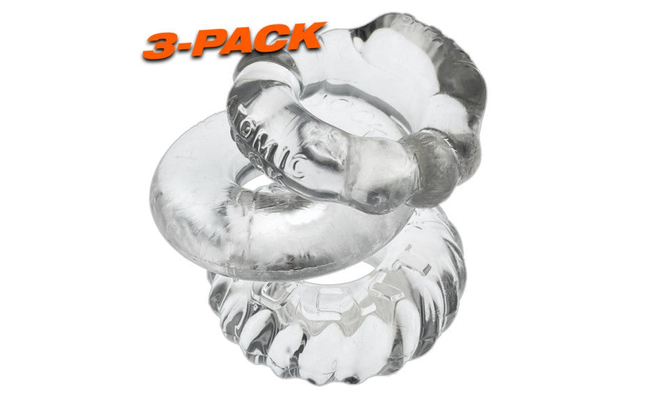 Bonemaker 3 Pc Cockring Set Clear