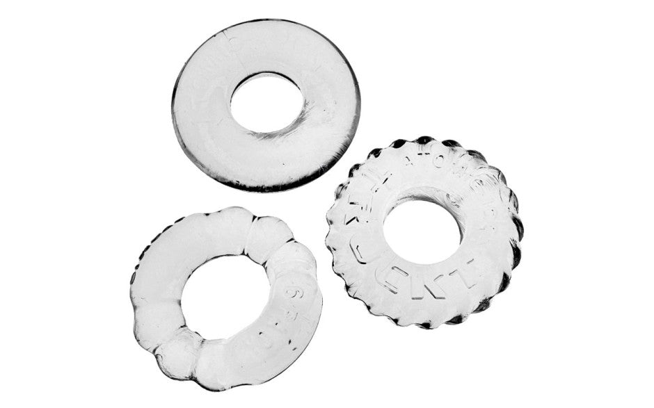 Bonemaker 3 Pc Cockring Set Clear