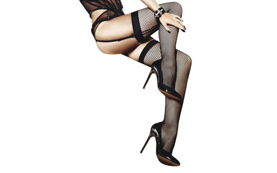 Fishnet Thigh High w Back Seam