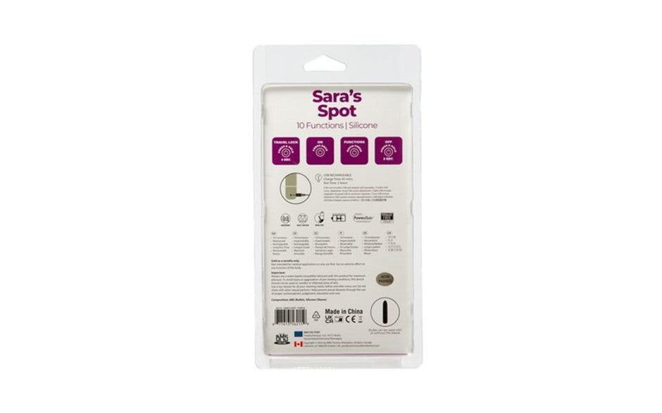 Power Bullet Sara’s Spot Compact G Spot Vibrator Purple - Just for you desires
