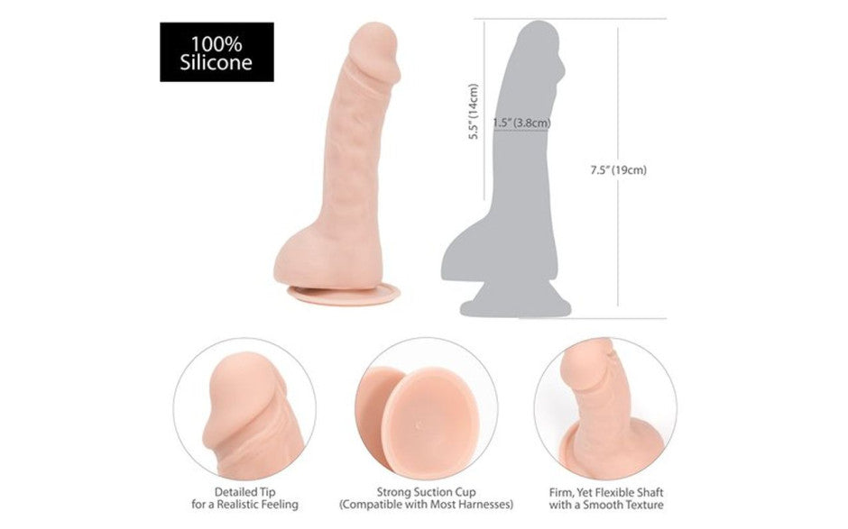 Brad  7.5" Dong w Bullet Beige - Just for you desires
