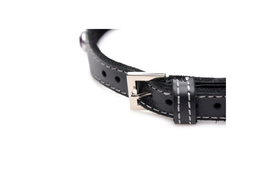 Bling Vixen Leather Choker w/ Clear Rhinestones