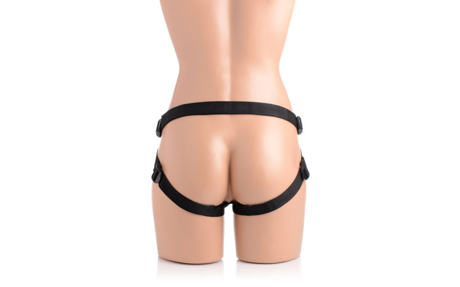 Brazen 8" Silicone Dildo w Harness Flesh