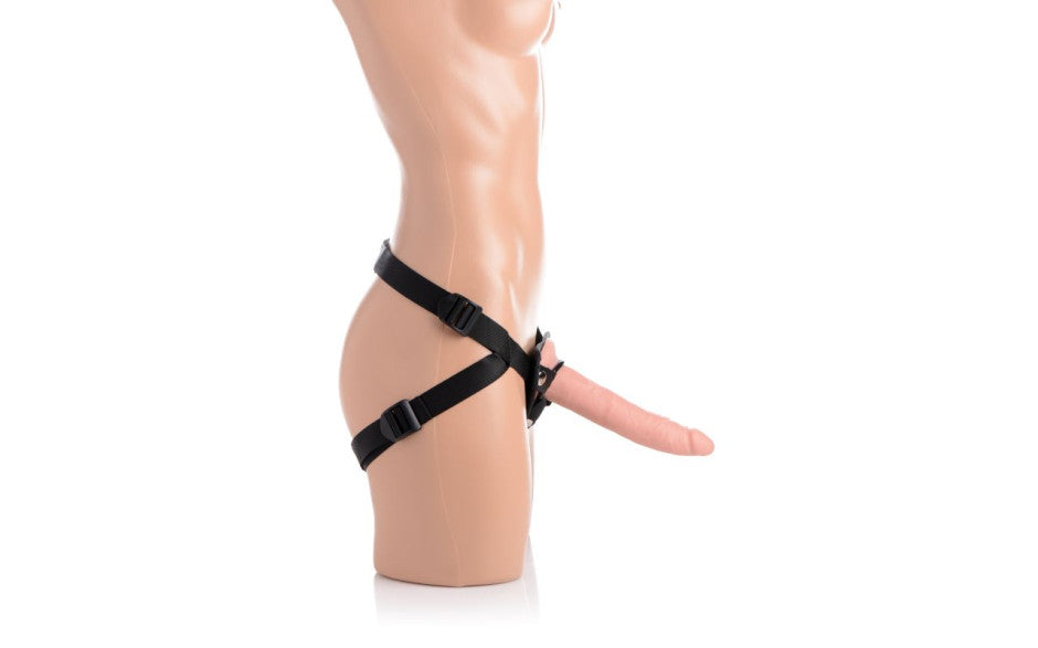 Charmed 7.5in Silicone Dildo w Harness Flesh