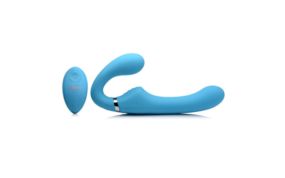 Mighty Rider 10X Strapless Strap-On Blue w Remote - Just for you desires