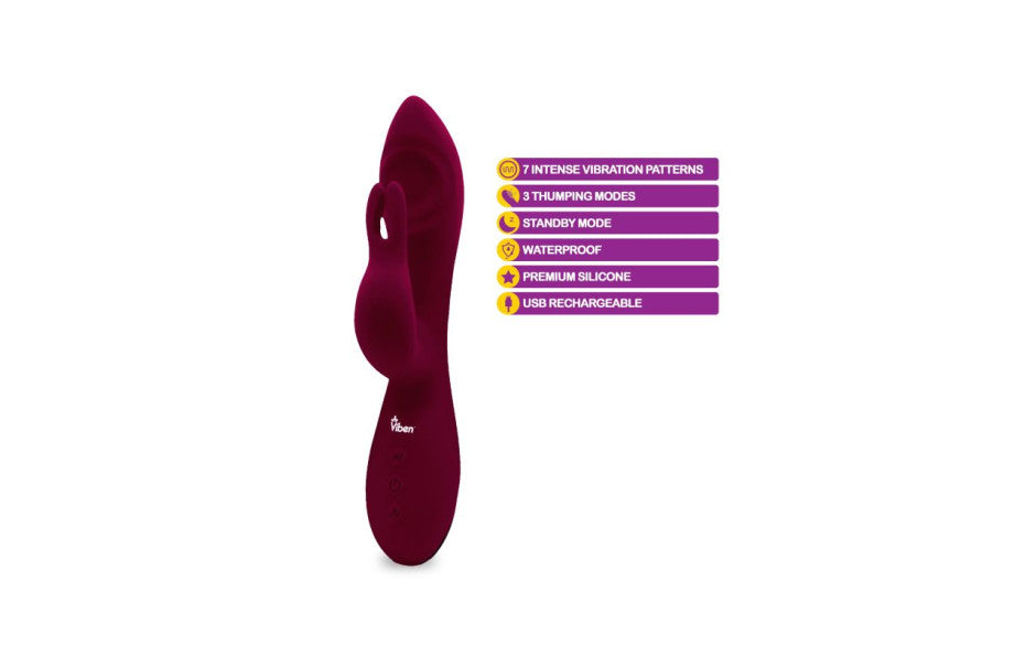Viben Pzazz Rechargeable Thumping Rabbit Ruby - Just for you desires