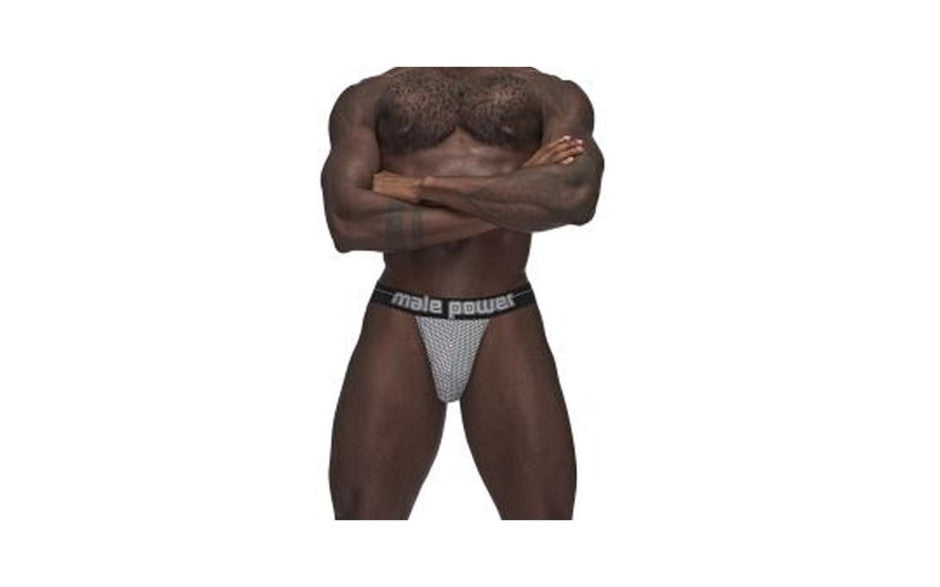 Male Power Sexagon Strappy Ring Jock Grey