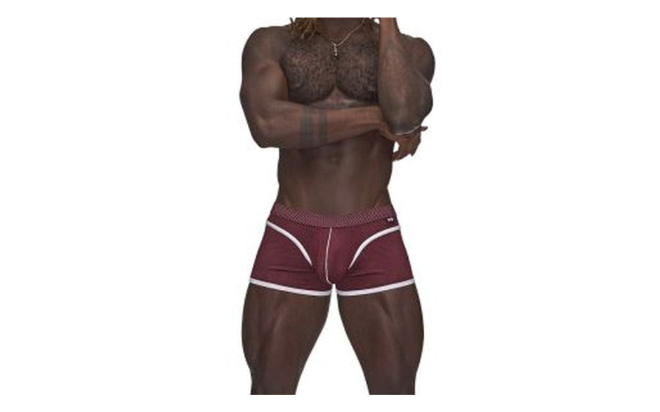 Male Power Sport Mesh Mini Short Burgundy - Just for you desires