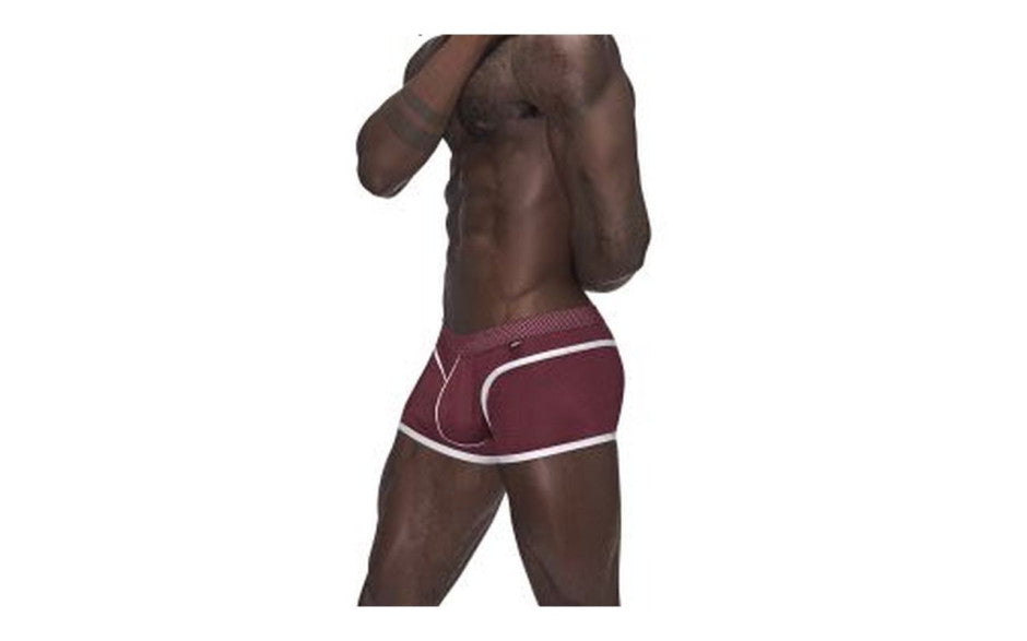 Male Power Sport Mesh Mini Short Burgundy - Just for you desires