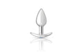Cheeky Charms Silver Anchor Butt Plug w Clear and Teal Jewel Kit - Just for you desires