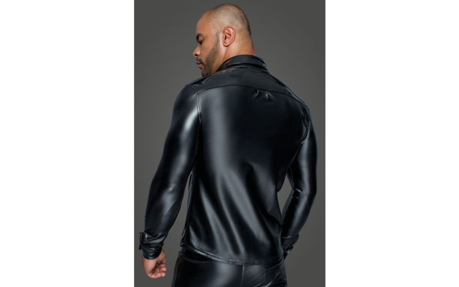 Powerwetlook PVC Long Sleeved Shirt w Button Placket