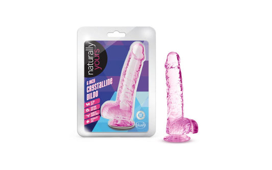 Naturally Yours 6" Crystaline Dildo Rose - Just for you desires