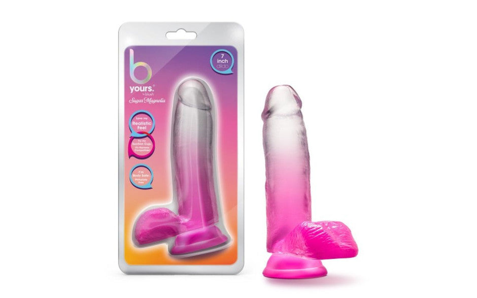 B Yours Sugar Magnolia 7in Dildo Fuchsia