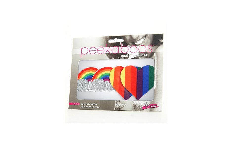 Pride Glitter Rainbows and Hearts Pasties